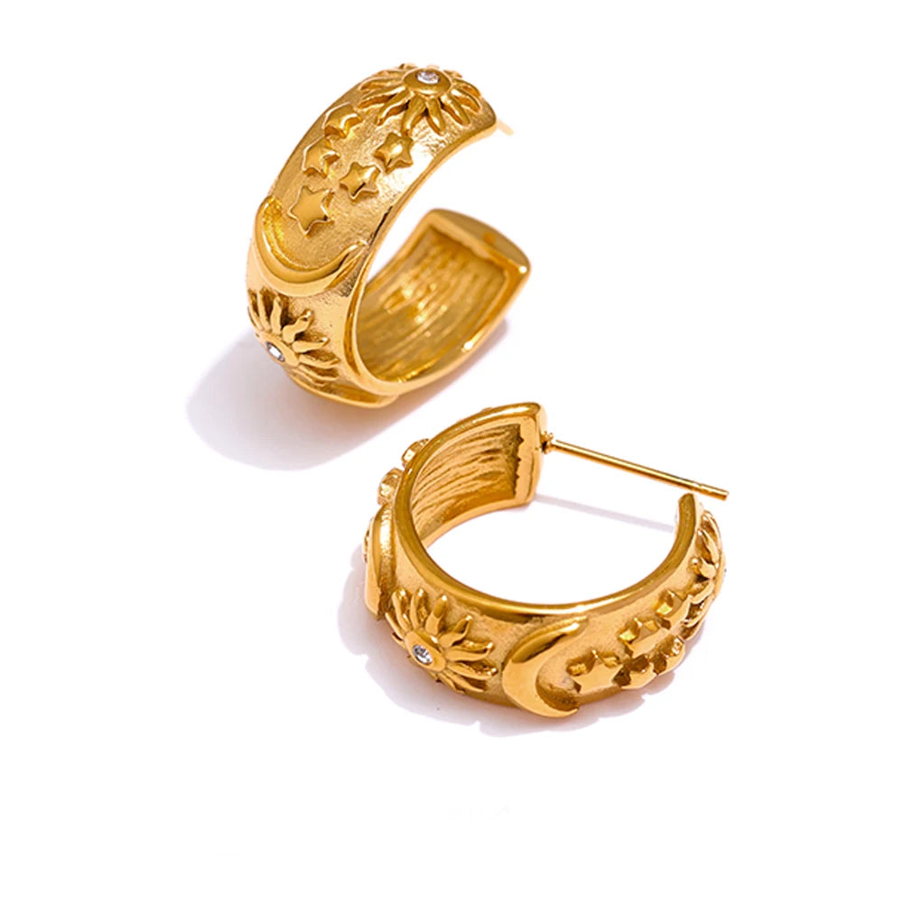 Celestial Hoop Earrings